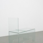 Robert Blanchon, Untitled (drawing horse), 1998, Tempered glass, silicone adhesive, 33.5 x 16 x 15 inches.