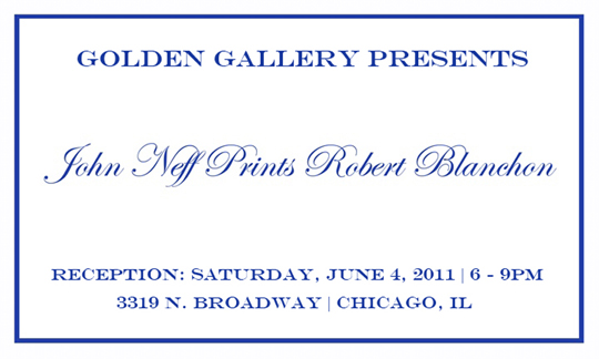 John Neff Prints Robert Blanchon (cyanotype invite)